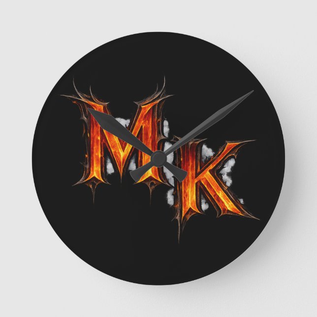 MK Infernal Gothic Emblem Round Clock (Front)