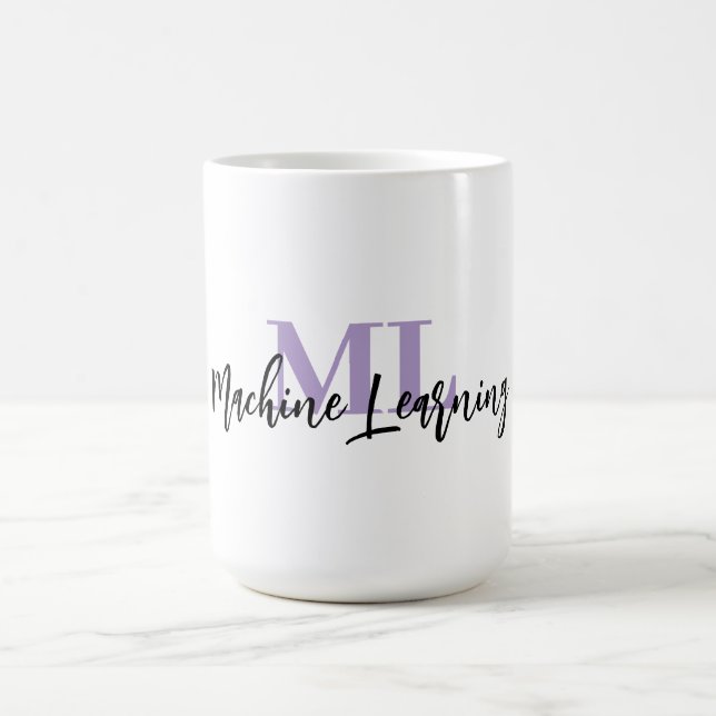 ML White Mug – For Machine Learning Lovers 💜☕ (Center)