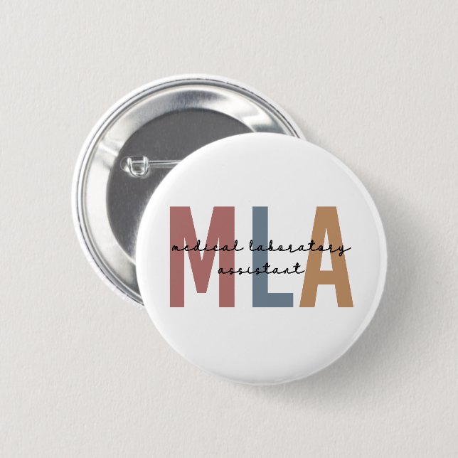 MLA Medical Laboratory Assistant 6 Cm Round Badge (Front & Back)