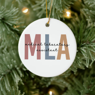 MLA Medical Laboratory Assistant Ceramic Tree Decoration