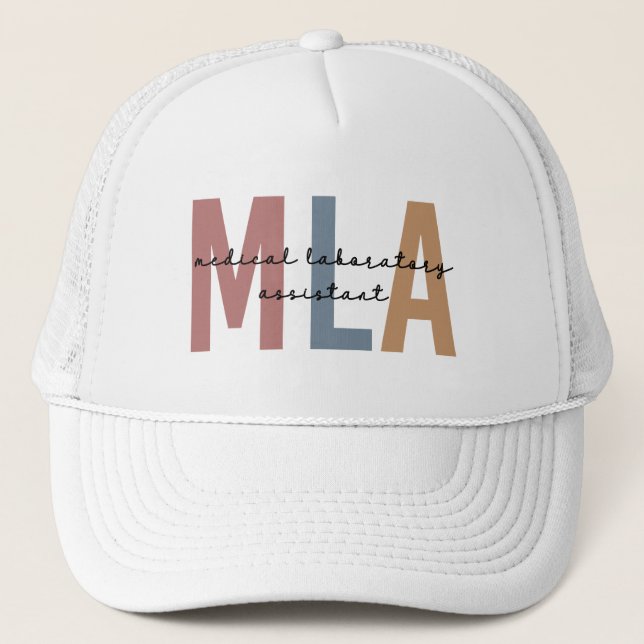 MLA Medical Laboratory Assistant Trucker Hat (Front)