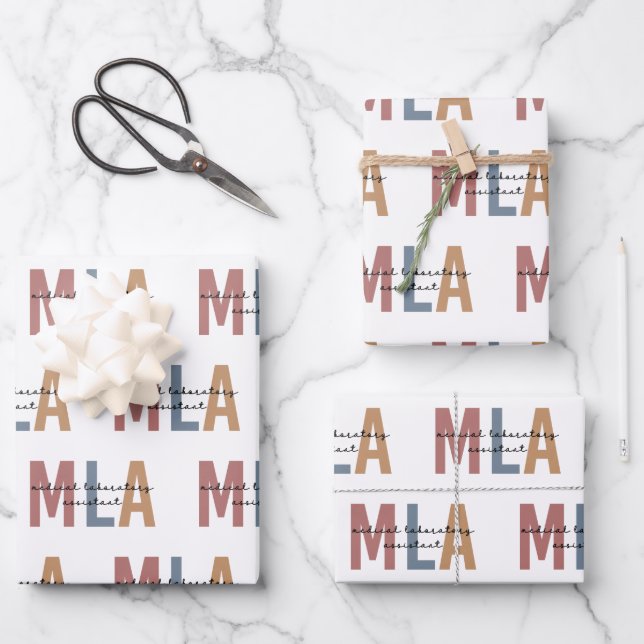 MLA Medical Laboratory Assistant Wrapping Paper Sheet (Front)