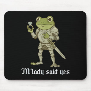 M'lady Said Yes Funny Frog Couple Matching  Mouse Pad