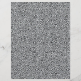 MLE METALIC SILVER GREY GRAY DECORATIVE EMBOSSED P FLYER
