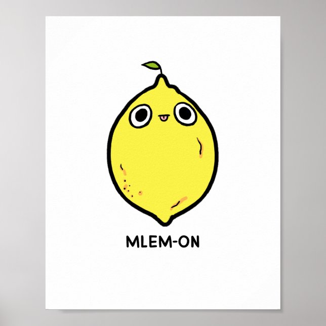  Mlem-on Funny Lemon Fruit Pun Poster (Front)