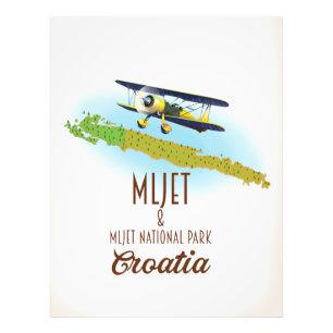 Mljet National Park Croatia map Photo Print
