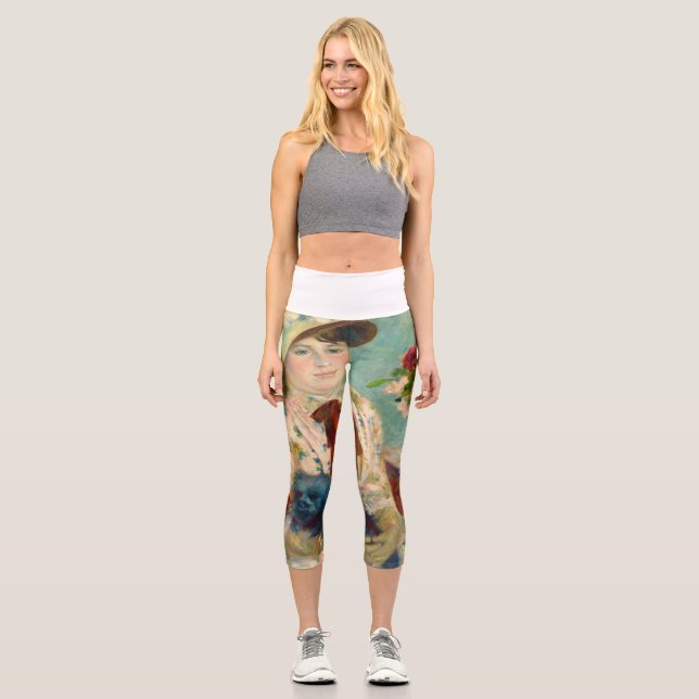Mlle Charlotte Berthier by Pierre-Auguste Renoir Capri Leggings (Front)