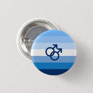 MLM Gay Male Pride Flag 3 Cm Round Badge