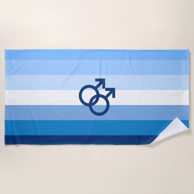 MLM Gay Male Pride Flag Beach Towel (Front)