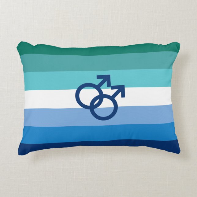 MLM Gay Male Pride Flag Decorative Cushion (Front)