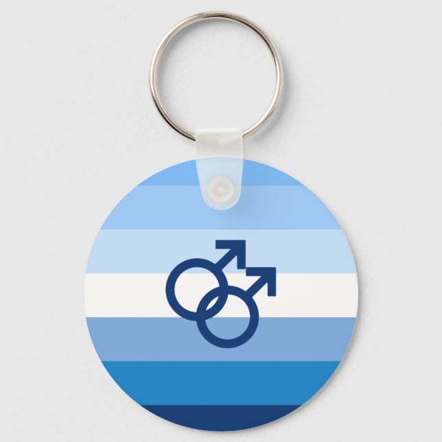 MLM Gay Male Pride Flag Key Ring (Front)