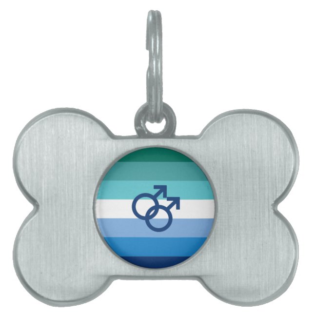MLM Gay Male Pride Flag Pet ID Tag (Front)