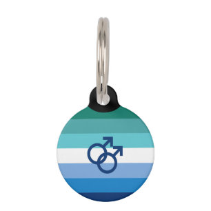 MLM Gay Male Pride Flag Pet Tag