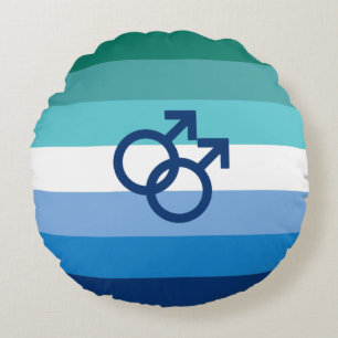MLM Gay Male Pride Flag Round Cushion