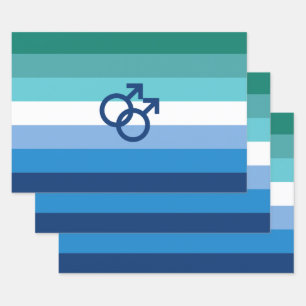 MLM Gay Male Pride Flag Wrapping Paper Sheet