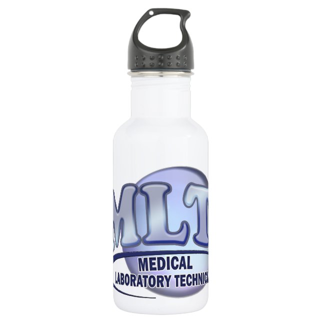 MLT FunBlue LOGO - MEDICAL LABORATORY TECHNICIAN 532 Ml Water Bottle (Front)