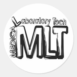 MLT GRUNGE TEXT MEDICAL LABORATORY TECHNICIAN CLASSIC ROUND STICKER