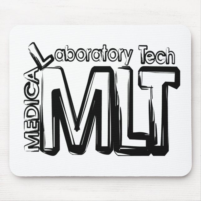 MLT GRUNGE TEXT MEDICAL LABORATORY TECHNICIAN MOUSE PAD (Front)