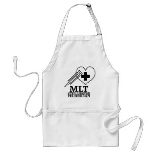 MLT HEART SYRINGE MEDICAL LAB TECH LOGO STANDARD APRON