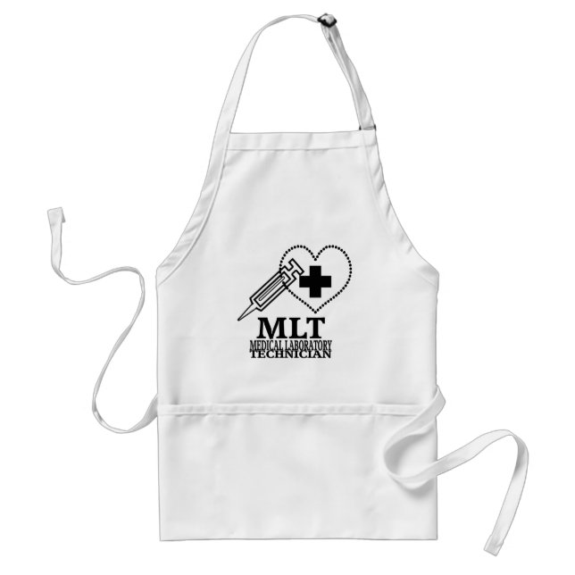 MLT HEART SYRINGE MEDICAL LAB TECH LOGO STANDARD APRON (Front)