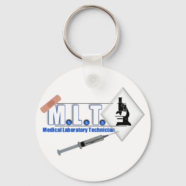 MLT LOGO W/ MICROSCOPE - MEDICAL LABORATORY TECH KEY RING (Front)