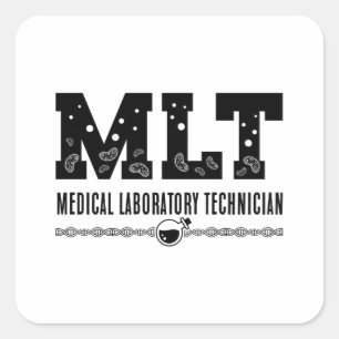 MLT Medical Laboratory Technician Science Lab Tech Square Sticker