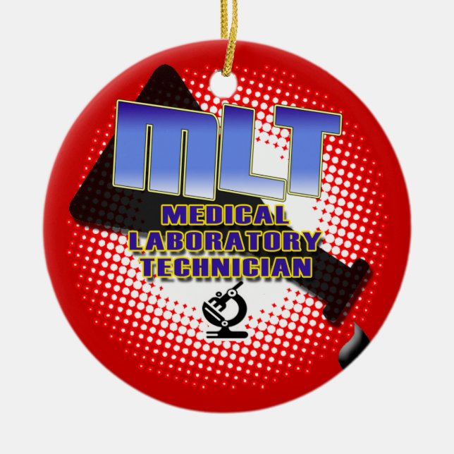 MLT ORNAMENT FLASK MEDICAL LAB TECH CHRISTMAS (Front)