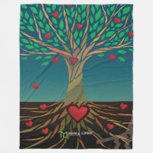 MLTS Compassion Tree Fleece Blanket large