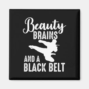 Mma Beauty Brains And A Black Belt Female Karate F Magnet
