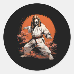 Mma Bet Hound Dog Karate  Classic Round Sticker