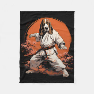 Mma Bet Hound Dog Karate Fleece Blanket