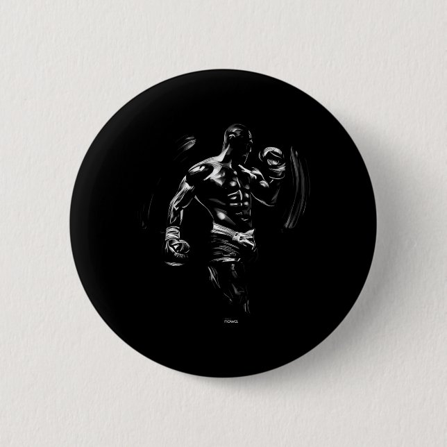 MMA BOXING CHAMP UPPERCUT 6 CM ROUND BADGE (Front)