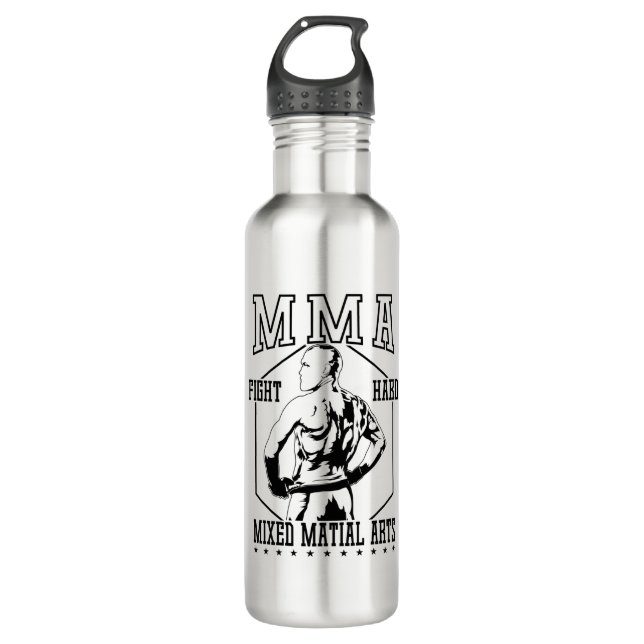 MMA "Fight Hard" fighter 710 Ml Water Bottle (Front)