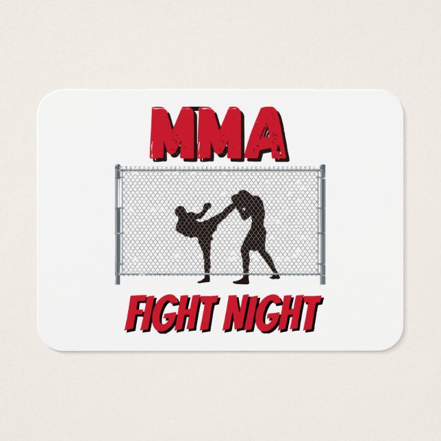 MMA Fight Night text and Silhouette of Two Fighter (Front)