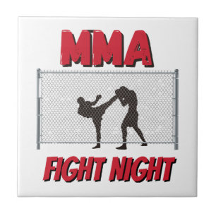 MMA Fight Night text and Silhouette of Two Fighter Tile