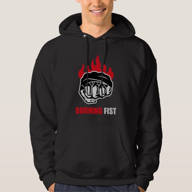 MMA Fighter Burning Fist Hoodie (Front)