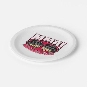 MMA Fists Paper Plate