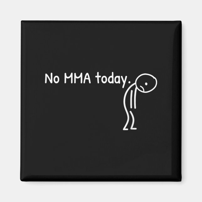 MMA Funny Sad Stickman Mixed Martial Arts Men Magnet (Front)