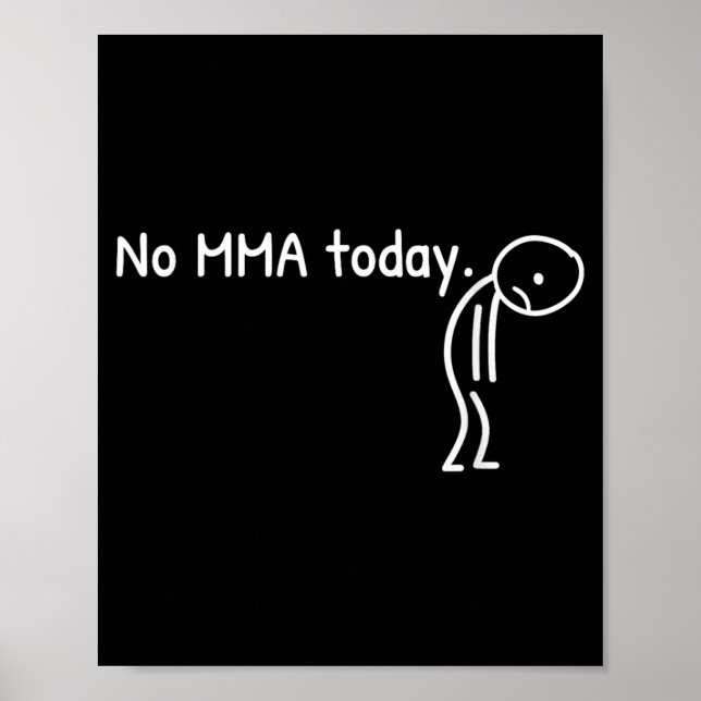 MMA Funny Sad Stickman Mixed Martial Arts Men Poster (Front)