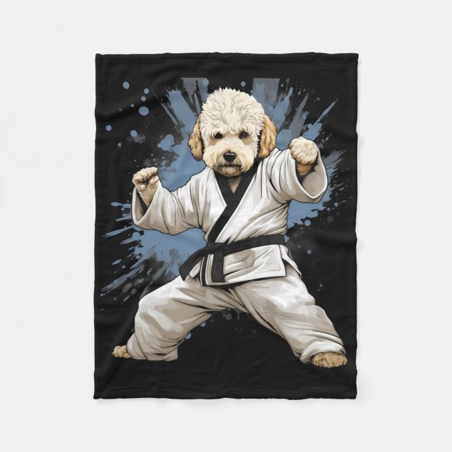 Mma Goldendoodle Dog Karate  Fleece Blanket (Front)