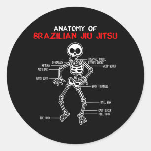 MMA Grappling gift Anatomy of BJJ Brazilian Jiu Classic Round Sticker