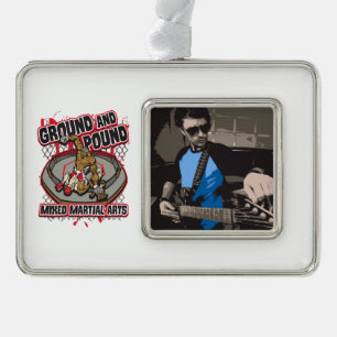 MMA Ground and Pound Silver Plated Framed Ornament
