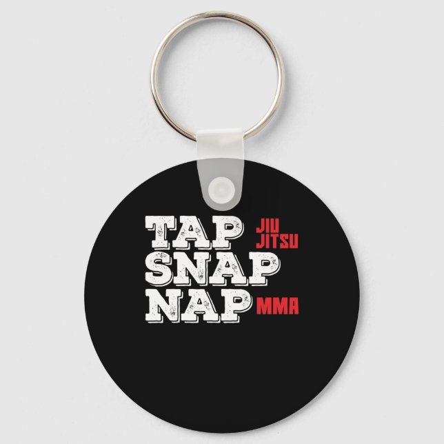 MMA Jiu Jutsu "Tap, Snap, Nap" Key Ring (Front)