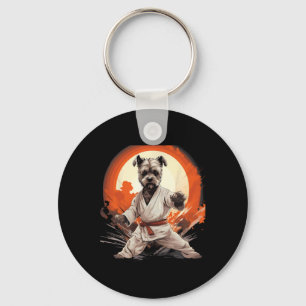 Mma Miniature Schnauzer Dog Karate Men Women Kids Key Ring
