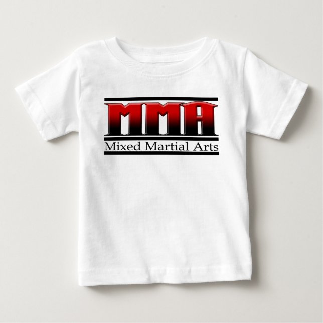 MMA Mixed Martial Arts Black & Red Baby T-Shirt (Front)