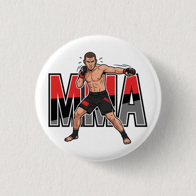 MMA Mixed Martial Arts Fighter Button Pin (Front)