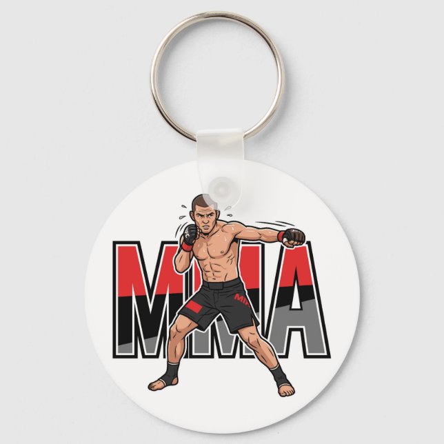 MMA Mixed Martial Arts Fighter Keychan Key Ring (Front)