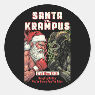 MMA Mixed Martial Arts Funny Christmas Santa Classic Round Sticker