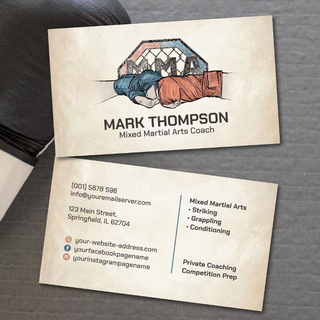 MMA - Mixed Martial Arts Training Business Card (Creator Uploaded)