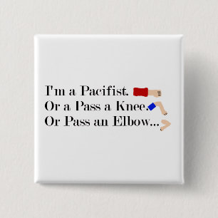 MMA Pacifist Humour Design 15 Cm Square Badge